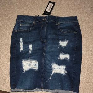 boohoo Brand New Denim Jean Mini Skirt